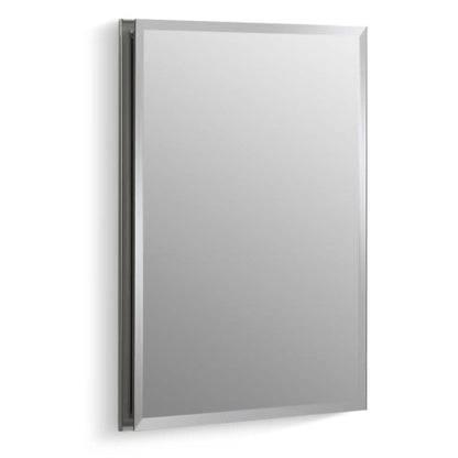 16" x 20" Single Door Reversible Hinge Frameless Mirrored Medicine Cabinet