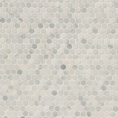 Arabescato Carrara 1" Hexagon Mosaic Tile