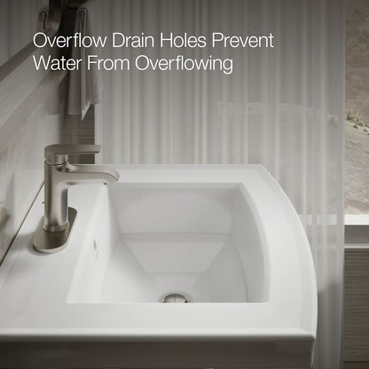 Archer 24" Pedestal Bathroom Sink with 3 Holes Drilled and Overflow
