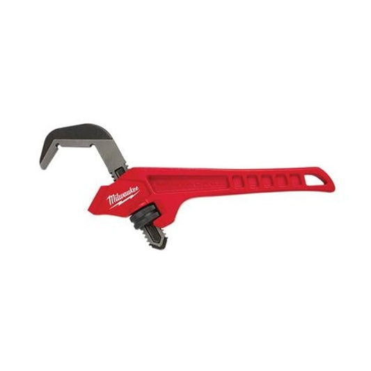 Hex Offset Pipe Wrench, 2-5/8 in Pipe, 10-1/2 in OAL, Smooth Jaw, Cast Iron Handle