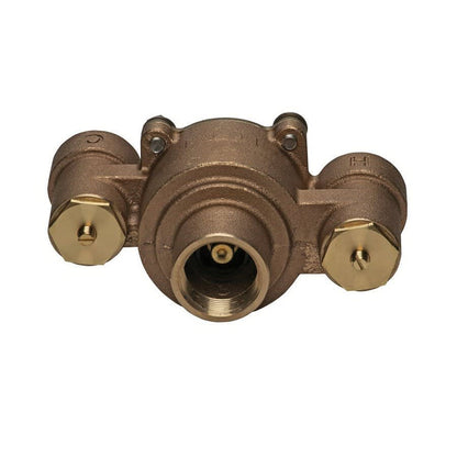 AXION® Emergency Tempering Thermostatic Mixing Valve, 1-1/4 in Inlet, 7-5/8 in L, Brass