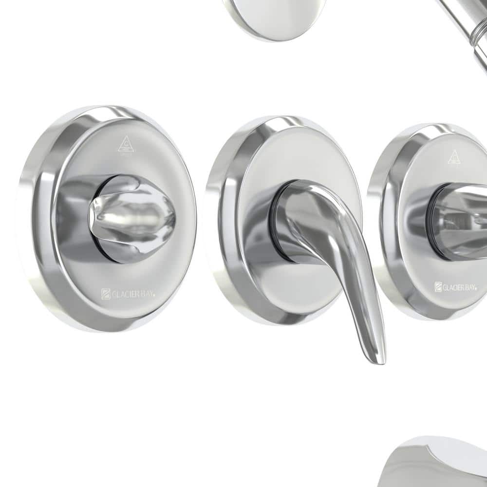 Glacier Bay Aragon Triple Handle 1-Spray Tub and Shower Faucet 1.8 GPM in Chrome (Valve Included)