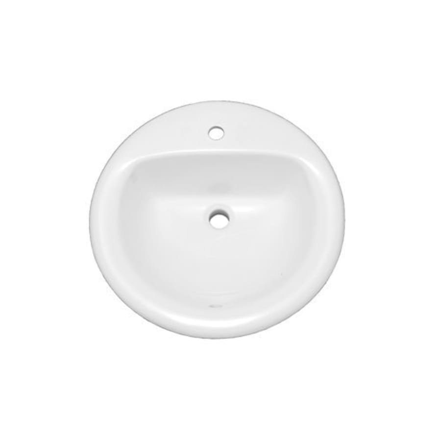 Rockaway 19" Circular Vitreous China Drop In Bathroom Sink with Overflow and 1 Faucet Hole at 0" Centers