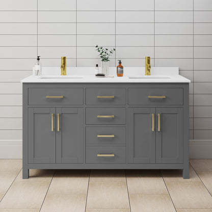 Beckett Double Bathroom Vanity - 60W x 35H x 22D