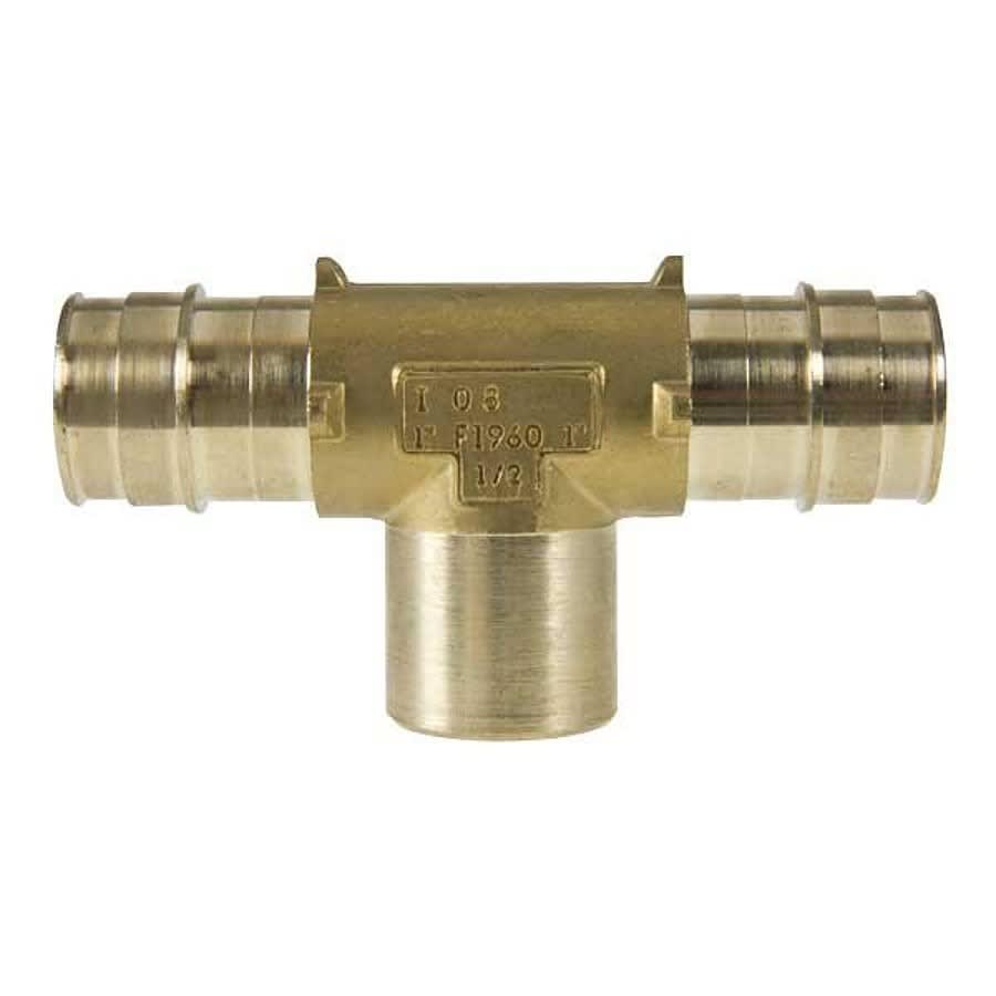 Tee, 3/4 x 1/2 in, Expansion PEX x Expansion PEX x FNPT, Brass