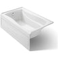 Mariposa Collection 60" Three Wall Alcove Soaking Bath Tub with Left Hand Drain, Apron, Tile Flange and Textured Bottom