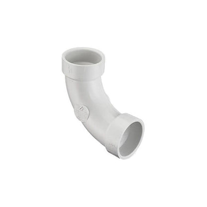 Long Sweep 90 deg Elbow, 6 in, Hub, DWV, PVC