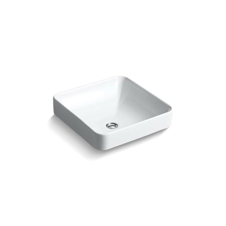 Vox® Vessel Mount Lavatory Sink, ADA, 16-1/4 x 16-1/4 x 6-3/4 in, Vitreous China, White