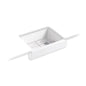 Whitehaven® Self-Trimming® Single Bowl Kitchen Sink, Apron Mount, 29-1/2 x 21-9/16 in, 9 in Bowl Depth, Cast Iron, White