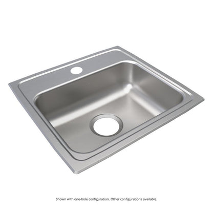 Lustertone™ Classic Single Bowl Kitchen Sink, Top Mount, ADA, 19 x 18 in, 5-3/8 in Bowl Depth, 3-Hole, 18 ga Lustrous Satin Steel, Stainless