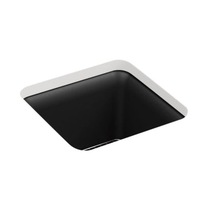 Cairn 15-1/2" Undermount Single Bowl Stone Neoroc Granite Composite Bar Sink with Bottom Sink Rack