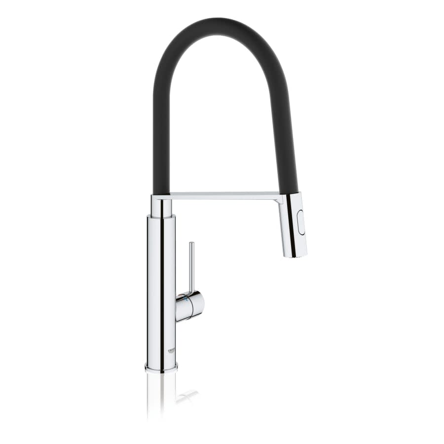 Pre-Rinse Spray Kitchen Faucet with Locking Push Button Control