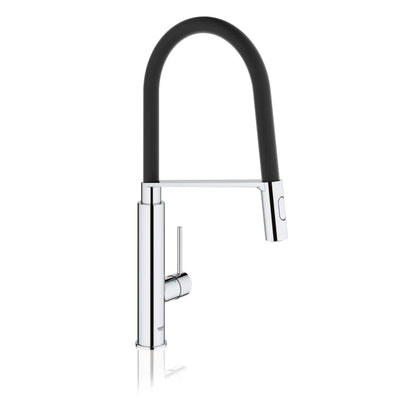 Pre-Rinse Spray Kitchen Faucet with Locking Push Button Control