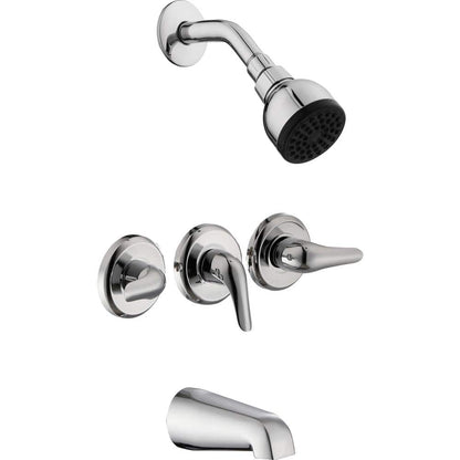 Glacier Bay Aragon Triple Handle 1-Spray Tub and Shower Faucet 1.8 GPM in Chrome (Valve Included)