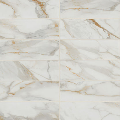 Calacatta Gold Matte Subway Tile