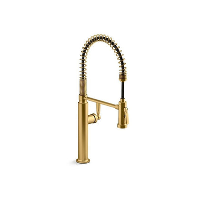 Edalyn™ by Studio McGee Kitchen Faucet, Deck Mount, 1 Lever Handle, 1-Hole, Vibrant Brushed Moderne Brass
