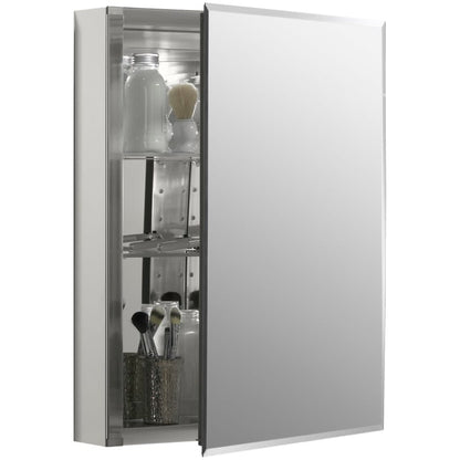 20" x 26" Single Door Reversible Hinge Frameless Mirrored Medicine Cabinet