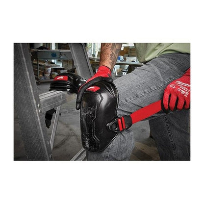 Free-Flex Knee Pad, Foam Pad, Buckle/Hook and Loop Closure, Black/Red