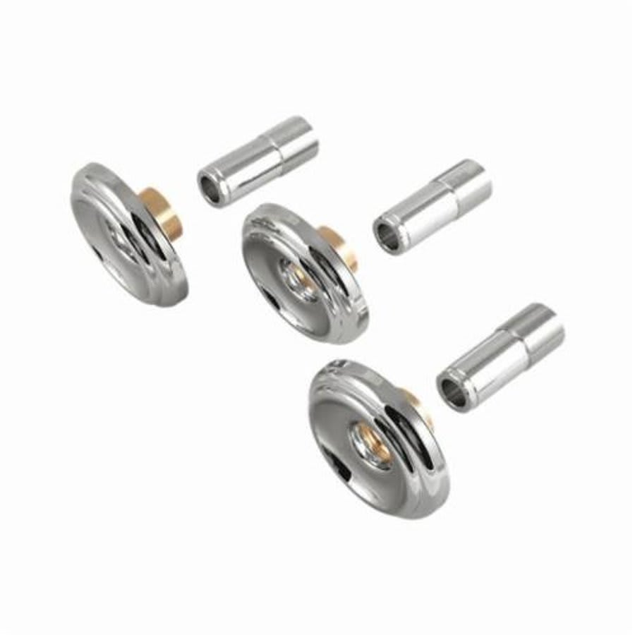 Screw-On Escutcheon With Sleeve, For Use With 3-Handle Tub/Shower Faucet, Metal, Polished Chrome