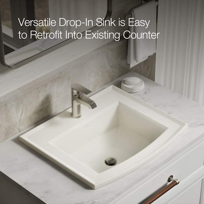 Archer 22-5/8" Drop In Bathroom Sink with 1 Hole Drilled and Overflow