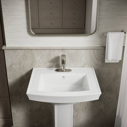 Archer 24" Pedestal Bathroom Sink with 3 Holes Drilled and Overflow