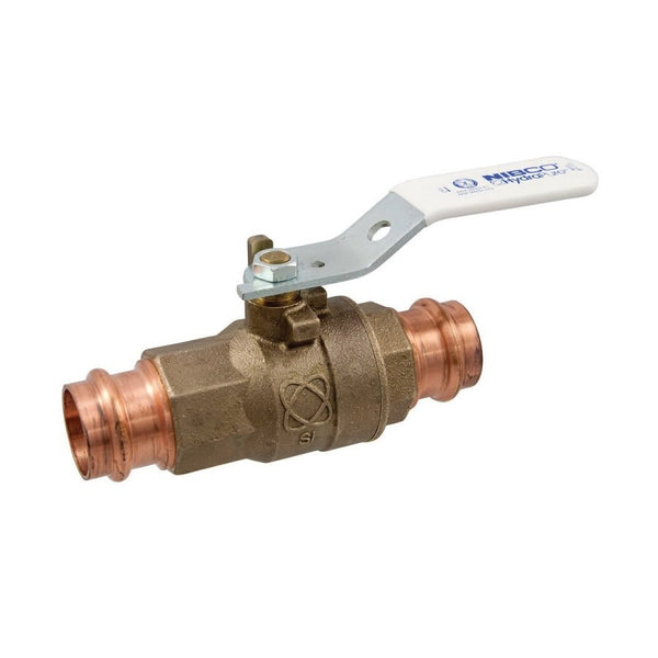 2-Piece Ball Valve, 3/4 in, Press, Full Port, Bronze Ball, Bronze