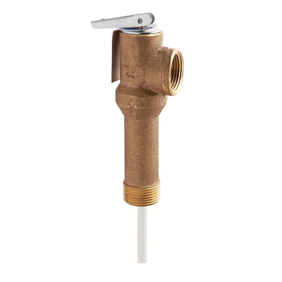 Temperature & Pressure Relief Valve, 3/4 in, MNPT x FNPT, Bronze