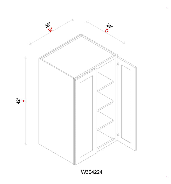 Wall Refrigerator Cabinet - 30"W x 42"H x 24"D