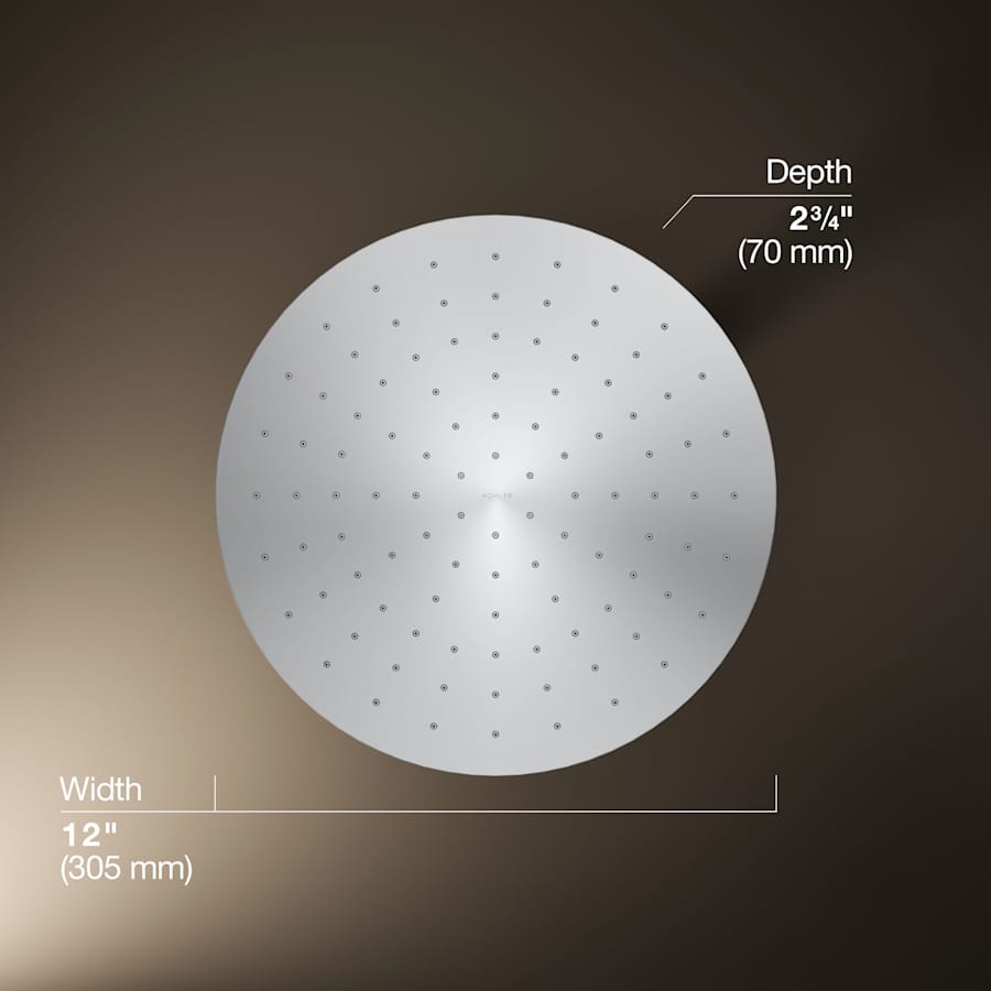 Contemporary Round 12" Single Function 2.5 GPM Rainhead with MasterClean Sprayface and Katalyst Air-Induction Technology