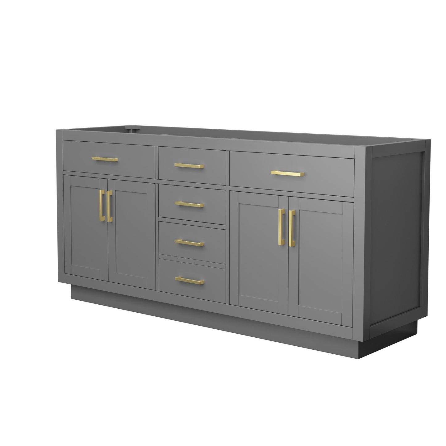 Beckett Double Bathroom Vanity with Toe Kick - 71W x 34.25H x 21.5D