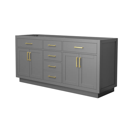 Beckett Double Bathroom Vanity with Toe Kick - 71W x 34.25H x 21.5D