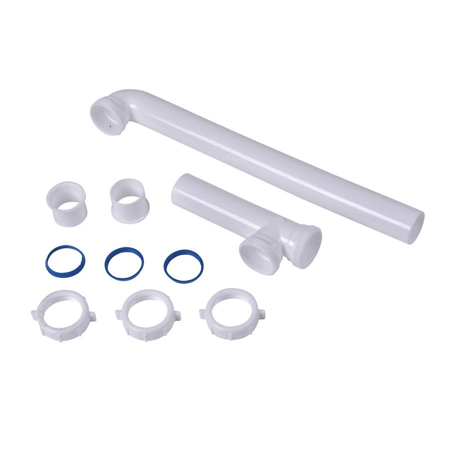 Continuous Waste, End Outlet, 1-1/2 in, PVC, White