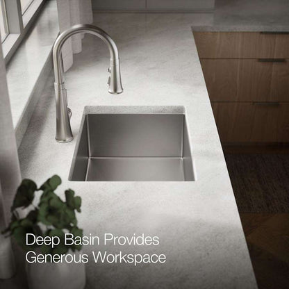 Strive 24" Single Basin Undermount 16-Gauge Stainless Steel Kitchen Sink with SilentShield