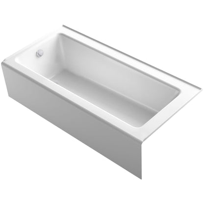 Bellwether Bath Tub 66" L x 32" W Cast Iron Soaking for Three Wall Alcove Installations with Integral Apron and Left Drain