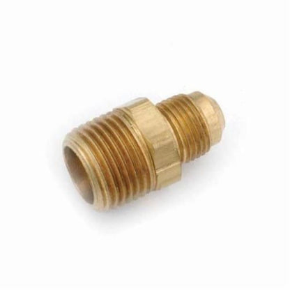 Male Adapter, 5/8 x 3/4 in, Flare x MNPT, Brass, Rough Brass, Domestic