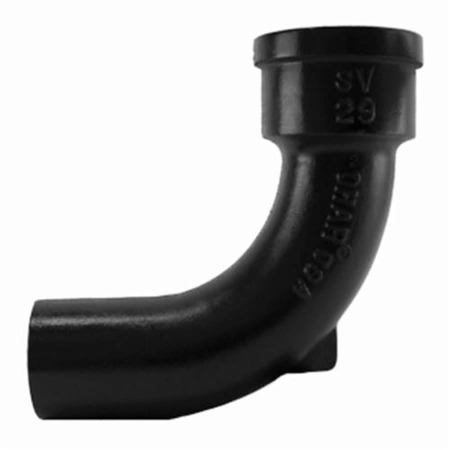 Service Weight Short Sweep 1/4 Bend, 6 in, Spigot x Hub, Cast Iron