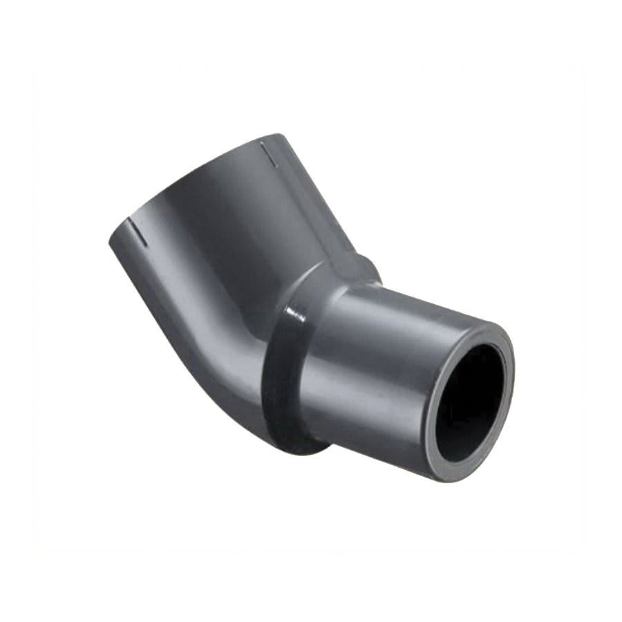 Street 45 deg Elbow, 4 in, Spigot x Socket, SCH 80/XH, PVC