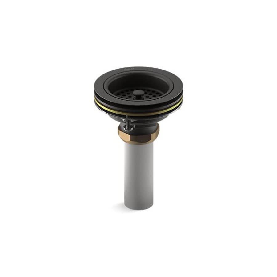 Sink Drain and Strainer With Tailpiece, Matte Black