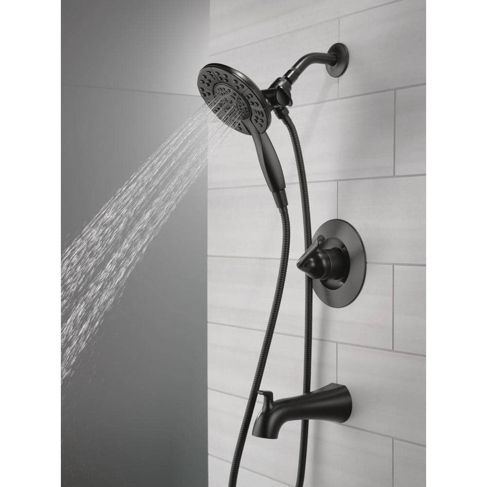 Arvo In2ition 2-in-1 Rough Included Single-Handle 4-Spray Tub and Shower Faucet 1.75 GPM in Matte Black Valve Included