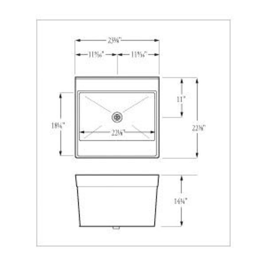 Utility Sink, 1 Basin, Wall Mount, Plastic, White