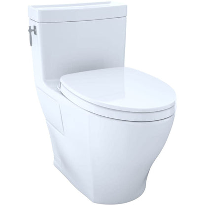 Aimes 1.28 GPF One-Piece Elongated Toilet with CeFiONtect Ceramic Glaze and Toilet Seat