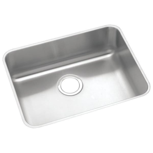 Lustertone™ Classic Single Bowl Kitchen Sink, Under Mount, ADA, 23-1/2 x 18-1/4 in, 4-7/8 in Bowl Depth, 18 ga Lustrous Satin Steel, Stainless