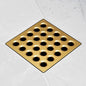 Pro Drain Cover, 3.75 in L x 3.75 in W, Stainless Clad/ Polycarbonate, Champagne Gold