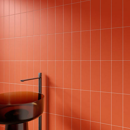 Color Wheel Linear Matte Orange Burst Rectangle 2X8 Matte