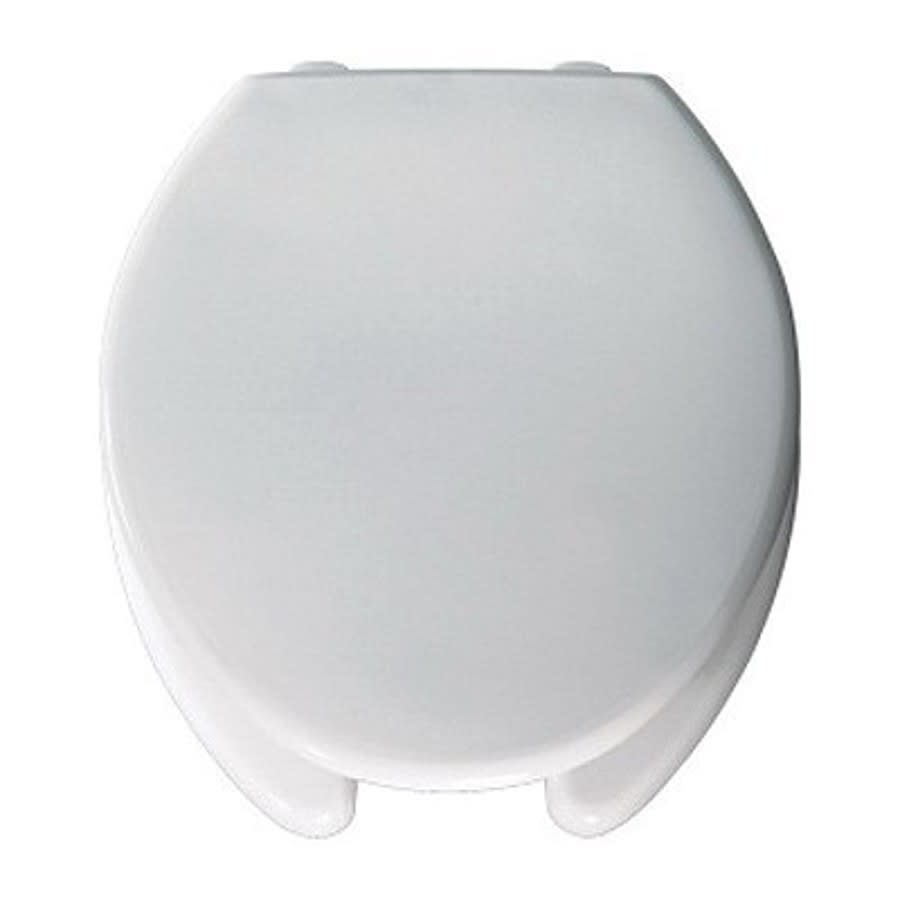 Toilet Seat, Elongated Bowl, Open Front, With Cover, Plastic, White
