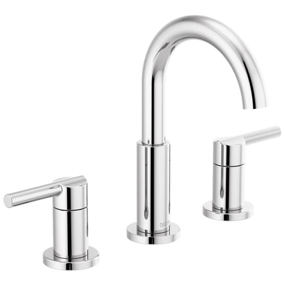 Nicoli 1.2 GPM Widespread Bathroom Faucet with Push Pop-Up Drain Assembly