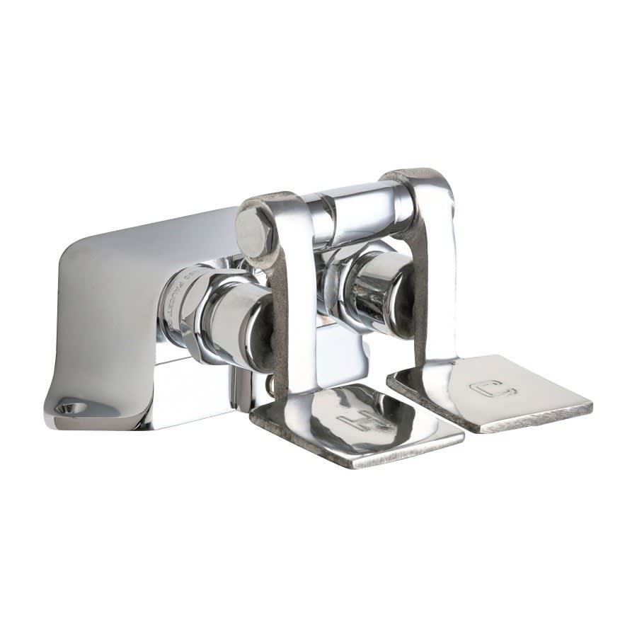 Hot and Cold Water Pedal Box With Short Pedals, 1/2 x 3/8 in, FNPT, 20 to 125 psi, Polished Chrome