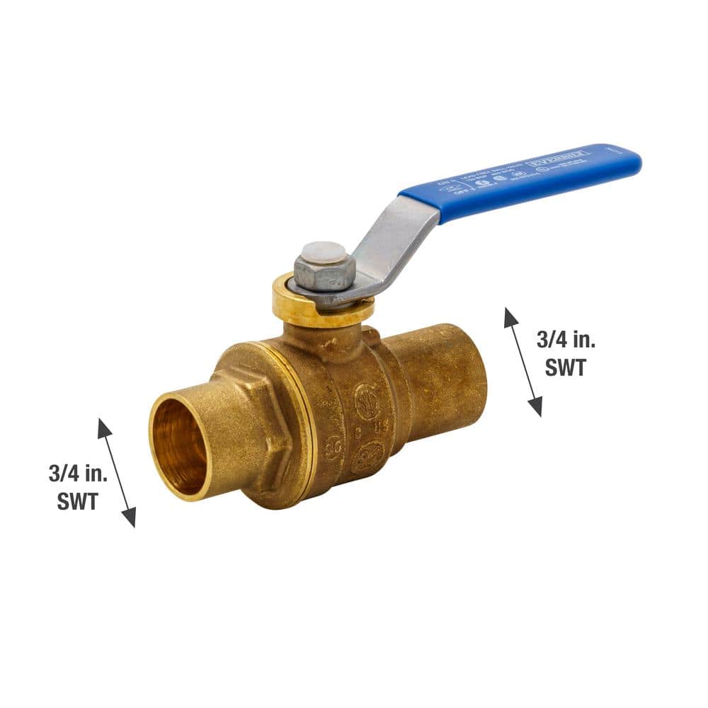 3/4 in. Brass Sweat x Sweat Full Port Ball Valve
