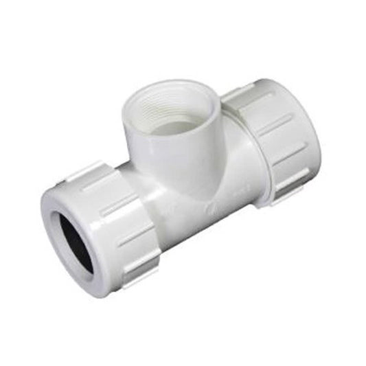Tee With Santoprene Gasket, 1/2 in, Comp x Spigot, Type I, DWV, PVC