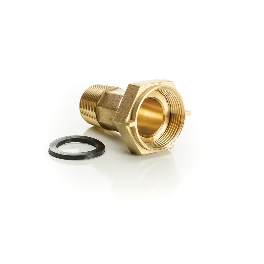 Water Meter Coupling With Washer, 1 in, Red Brass